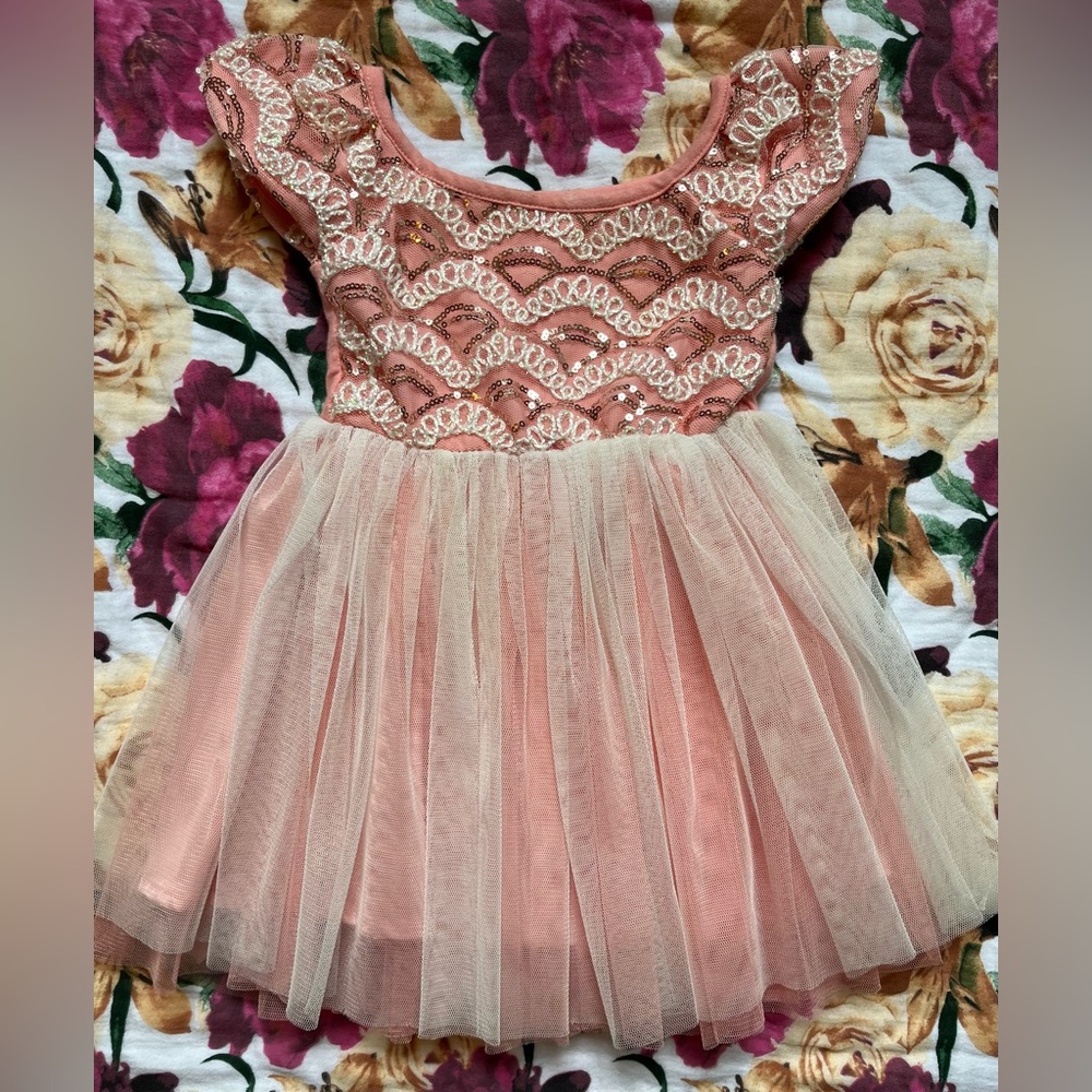 Baby girls pink party dress